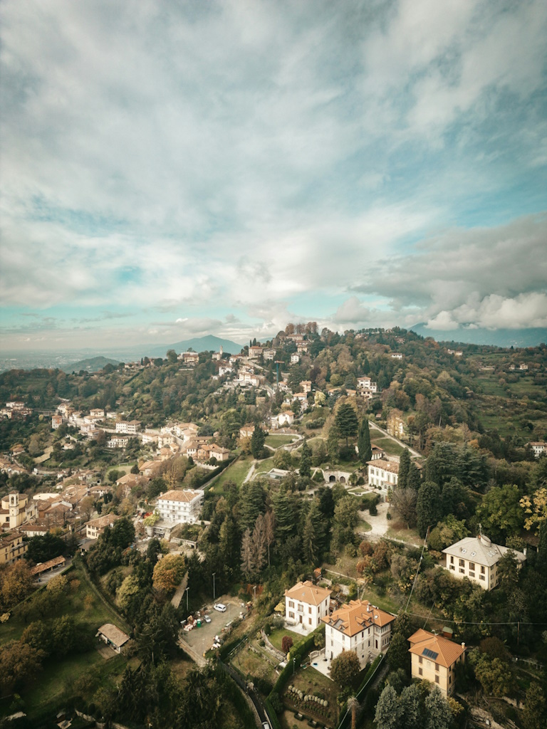 aerial view of Bergamo, Italy