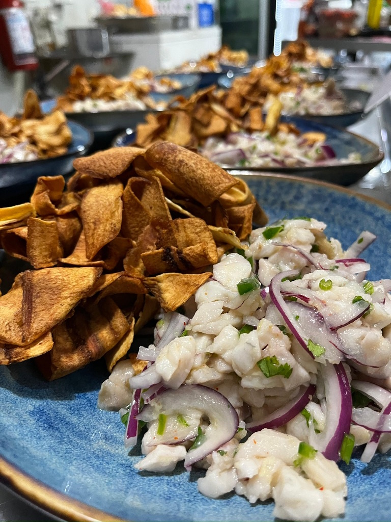 private chef dinner with ceviche